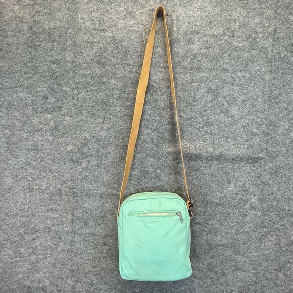 LEAPER Crossbody Bag Mint Green Aztec Southwestern Canvas Messenger Bag - Picture 8 of 14